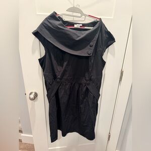 eShakti Black Asymmetrical Button Dress Custom Size See Measurements large